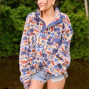 Patagonia Synchilla Snap-T Pullover W's XXL Protected Peaks Multi Big Oatmeal